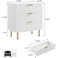 thumbnail image 2 of Blanca 3-cajón cómoda - fluted moderno nightstand con deep cajones, de anchura top, y de madera cómoda organizer - suitable para bedrooms, living rooms, hallways, y para niños' rooms, 2 of 7