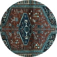 thumbnail image 1 of Ahgly Company Indoor Round Persian Light Blue Traditional Area Rugs, 8' Round, 1 of 4
