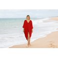 thumbnail image 5 of HAPPY BAY Women's Viscose Summer Button Closure Beachwear Duster Cardigan Beach Kimono for Women 3X-4X Red, Plain, 5 of 5