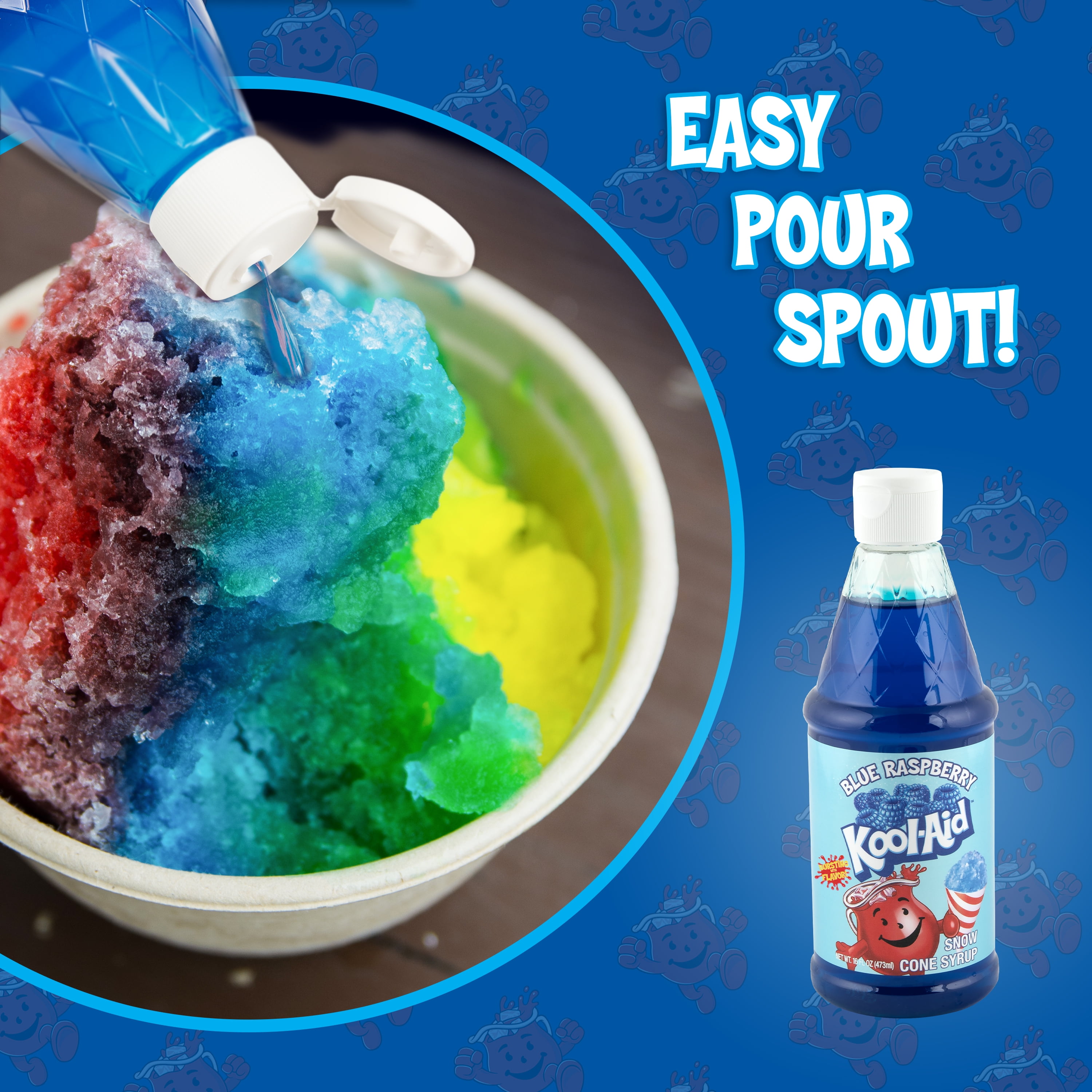 Kool-Aid Blue Raspberry Snow Cone Syrup, 16 fl oz Bottle