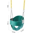 thumbnail image 4 of KFFKFF Outdoor Swing Set, Elevated Rear Complete Pail Infant Swing Chair with Covered Chains and Links, Sustain 150 lbs Infant Exterior Swing, Pre-Constructed Swing for Youngsters Age 3+, 4 of 9
