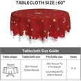 thumbnail image 5 of Christmas Tablecloth Round 60 Inch Red White Snowflake Stars Table Cloth Xmas Table Covers for Picnic Party Patio Holiday Home Kitchen Outdoor Decor, 5 of 6