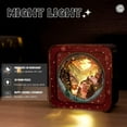 3D Puzzle Nightlight DIY LED Light Winter Night Wooden Puzzle Art Lamp