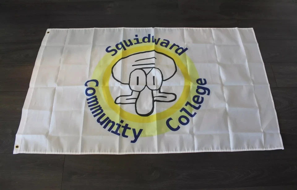 Squidward Banner Flag Funny Meme Tapestry 3X5 Feet Community College Usa Shipper