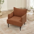 thumbnail image 2 of QinaQin Sillón accent estilo mid century en tela gris, con brazos y patas metálicas, ideal para sala, recámara, estudio u oficina, 2 of 7