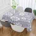 thumbnail image 4 of SKYSONIC 60”x90" Square Tablecloth with Christmas Geometrical Stripes Snowflakes Prints, Anti-Wrinkle and Smooth Table Cloth for Kitchen/Home Decoration, 4 of 7