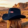 thumbnail image 4 of USA 250th Anniversary Cowboy Hat We the People Felt Western Patriotic Hat US Flag America 250 Years Celebration Gift 250 Years of Freedom Wide Brim Sun Cap, 4 of 5