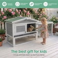 thumbnail image 1 of Kojooin 2-Story Rabbit Hutch, Wooden Indoor Outdoor Bunny Cage with Ramp, Removable Tray and Weatherproof Design, 1 of 9