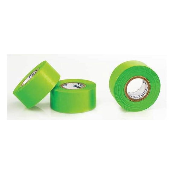 Masking Tape, 1 in W x 15 yd L, 6.3 mil Thick, Green, Rubber Adhesive, 3 PK