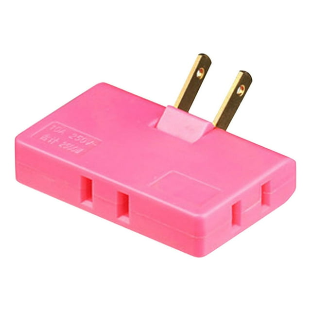 3-Outlet Rotating Multi-Angle Plug Adapter with 10 A Current Rating and 2500 W Power Capacity