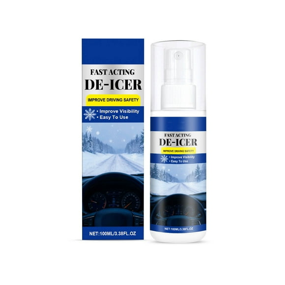 Lunxisen 1 Pcs Vaporisateur de Déglaçant pour Pare-Brise de Voiture Décongélation Rapide Antigel Liquide Lave-Glace pour Conduite Hivernale Solution de Retrait de Glace (100 ml)