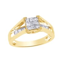 AFFY White Natural Diamond Fashion Ring In 10k Yellow Gold (0.5 Cttw)