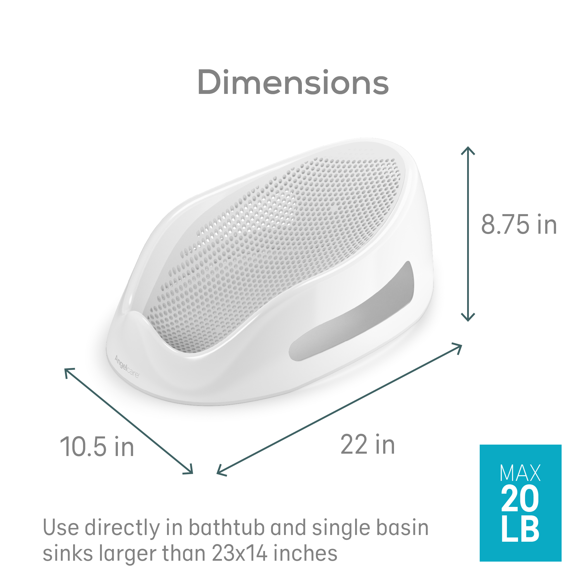 Angelcare Baby Bath Support for Newborns, Grey photo 2