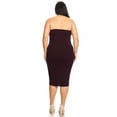 thumbnail image 4 of Women's Solid Basic Strapless Bodycon Plus Size Thick Mid-Length Dress/, 4 of 5