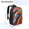thumbnail image 3 of Goofa Abstract Fabric Color Waves Pattern 17in Student Backpack - School, Travel, Work Bookbag -Laptop Backpack,Water Resistant College School Computer Bag, 3 of 6