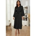 thumbnail image 3 of HEARTNICE Women's Silk Full-length Robe, Soft Satin Lightweight Bathrobe,(Black,M), 3 of 6
