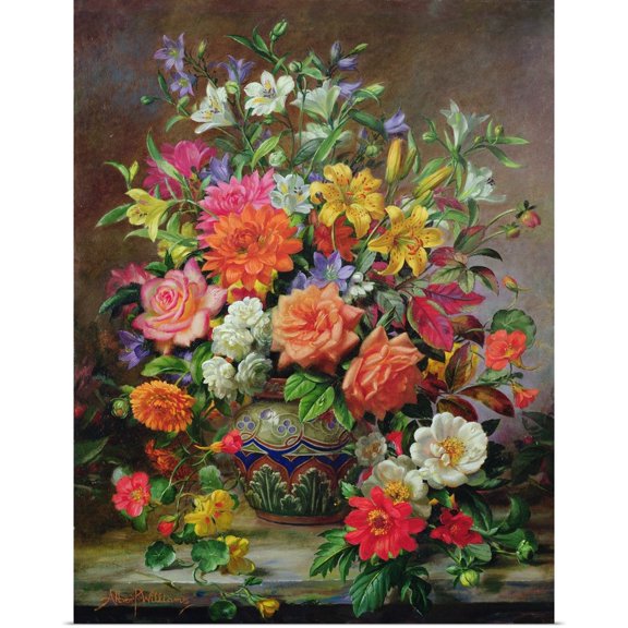 Great BIG Canvas | Rolled Albert Williams Poster Print entitled September Flowers, Symbols of Hope and Joy