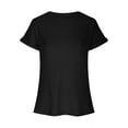 thumbnail image 4 of Mittory Womens Short Sleeve Tops Round Neck Ruffle Casual Summer Textured Work T Shirts Tee Blouse, 4 of 6