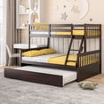 thumbnail image 3 of Infans Twin Over Full Bunk Bed with Twin Trundle Convertible Platform Bed Espresso, 3 of 7