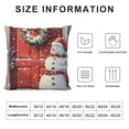 thumbnail image 5 of snowman, wreath Graphic Decorative Men Women Boy Girl Room Cushion Throw Pillow Cover for Home Couch Living Room Bed Sofa   圣诞节 for Car Couch Bedroom 冬季 Square 1PC, 5 of 5