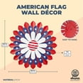 thumbnail image 2 of Decoración de pared con diseño floral de la bandera estadounidense de metal para el 4 de julio y fiestas patrióticas, 34 cm, 2 of 6