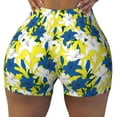 thumbnail image 2 of Lsque Lilies Flowers Pattern High Waisted Biker Shorts for Women-Tummy Control Fitness Athletic Workout Running Yoga Gym Shorts,Moisture-Wicking-Small, 2 of 9