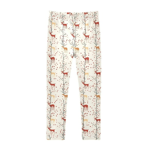 joogoo Girls' Leggings Christmas Reindeer Yoga Pants 6T