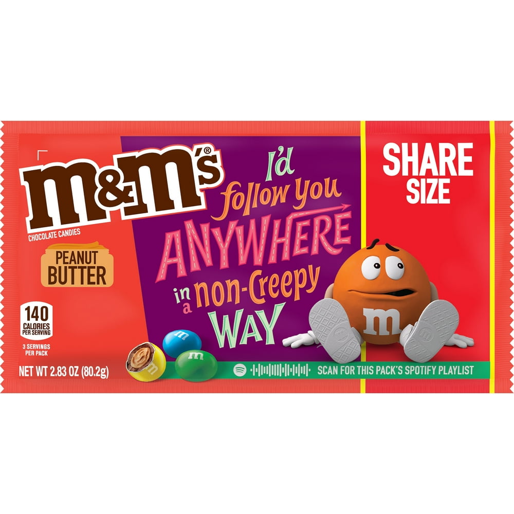 M&M'S Peanut Butter Milk Chocolate Candy, 2.83 Oz Share Size Bag
