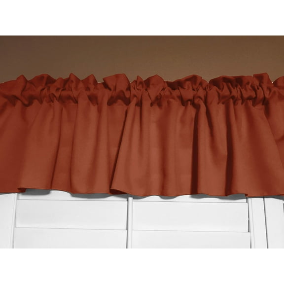 Solid Poplin Window Valance 58" Wide Copper Rust