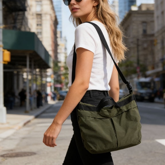 Women's Crossbody Bag, Large Capacity Canvas Tote with Adjustable Strap, Versatile Shoulder Handbag for Daily Commute, Travel, and Work