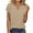 Khaki, variant on ZUKMRJPC Womens Tops Spring Summer V Neck Short Sleeve Solid Color Basic T-Shirts Casual Loose Fit Trendy Fashion Tees