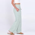 thumbnail image 4 of Women's Fashion Loose Pleated Elastic Waistband Pocket Striped Casual Pants for Modern and Relaxed Style,Mint Green,XL, 4 of 6
