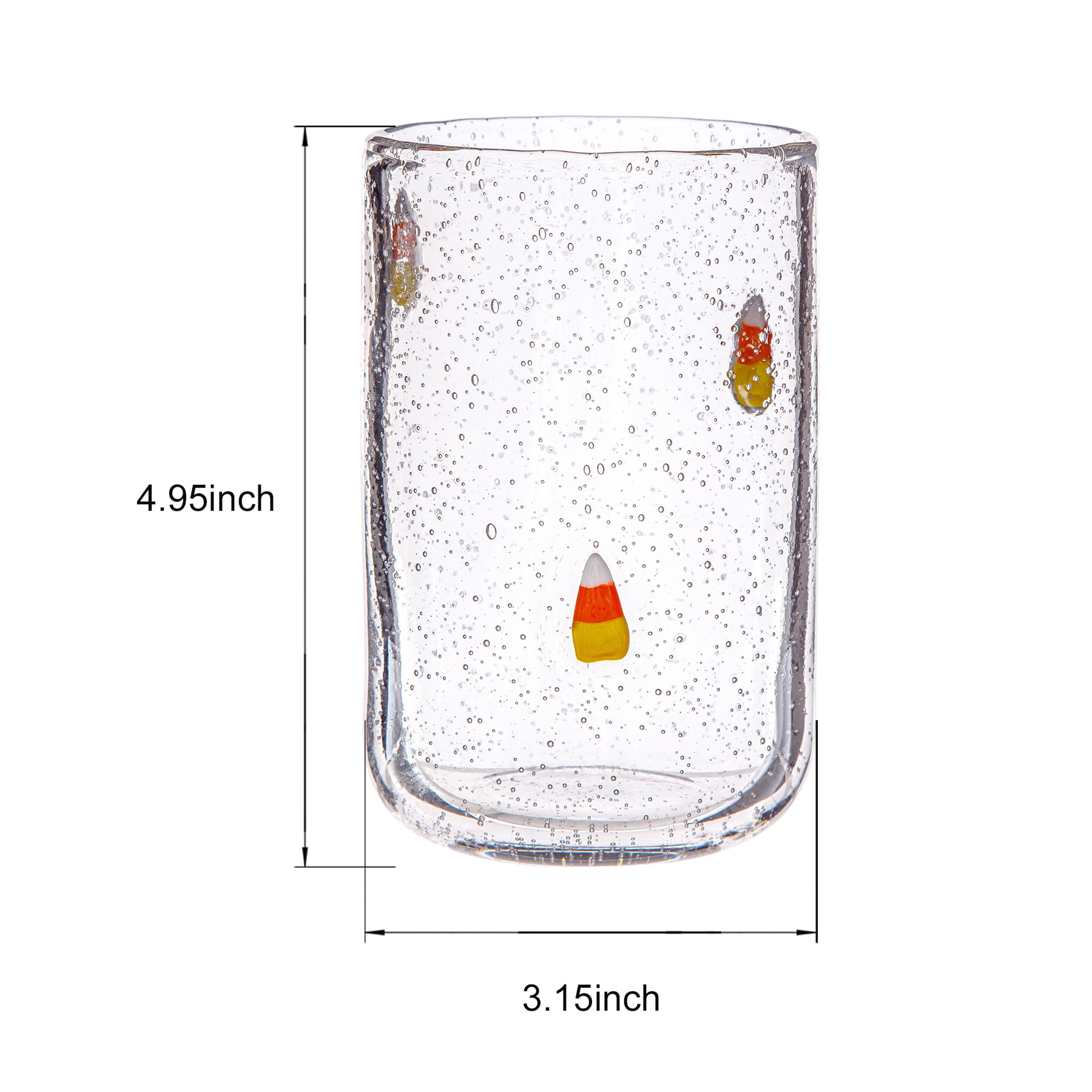 Way to Celebrate 16 oz Candy Corn Charm Drinking Glass, 2-Pack