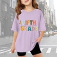 thumbnail image 2 of XEGLSBU Girls T Shirts Pack Girls Casual Short Sleeve T Shirt Round Neck Graphic Print Loose Fit Tee for School Activities Spring Summer Purple Size 13-14 Years, 2 of 5