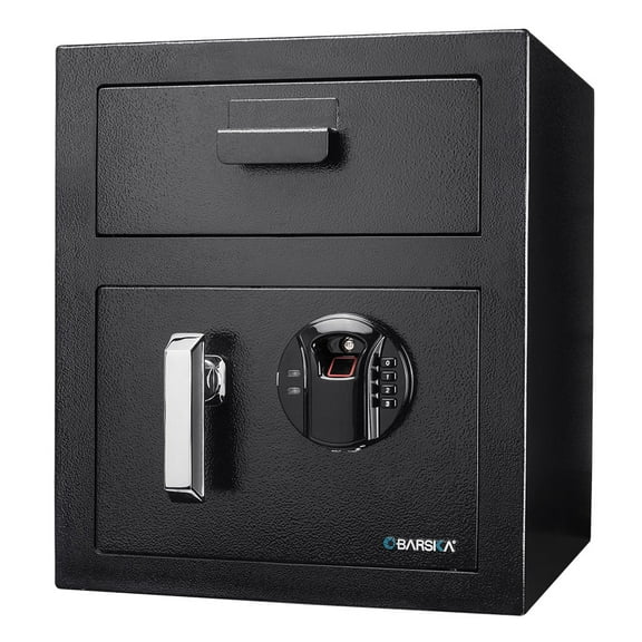 Biometric Fingerprint Digital Keypad Depository Safe Drop Slot Box 13.75 x 13.75 x 16