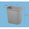 thumbnail image 5 of 4 Pack  - 7 Gallon/28 quart/26.50 L Gray Rectangular Plastic Wastebasket - Compact Deskside Trash Can for Home, Office, Kitchen, Bathroom, 5 of 5