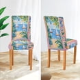 thumbnail image 3 of Yayeee 2 Pack Dining Chair Covers Stretch Parson Chairs Slipcovers Seat Protector, Blue Seaside, 3 of 6