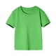 thumbnail image 5 of Camisetas cómodas Herrnalise para niños y niñas de 2 a 12 años, color liso, cuello redondo, manga corta, algodón, básicas, color amarillo, 5 of 7