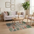 thumbnail image 3 of ODIKA 4'x6' Green Clay Botanical Motif Pattern Design Washable Area Rug Abstract Floral with Shapes Pet Friendly, Non-Shedding for Bedroom, Reading Nook, 3 of 7
