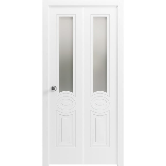 Sliding Closet Bi-fold Doors | Mela 7012 White Silk