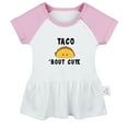 thumbnail image 1 of Taco Bout Cute Novelty Dresses For Baby, Newborn Babies Skirts, Infant Princess Dress, 0-24M Kids Graphic Clothes (Pink Raglan Dresses, 6-12 Months), 1 of 4