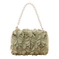 thumbnail image 2 of Clutch Purse For Women Elegant Evening Bags 3D Floral Satin Small Purse With Pearl Beaded Top Handle Detachable Strap, 2 of 5