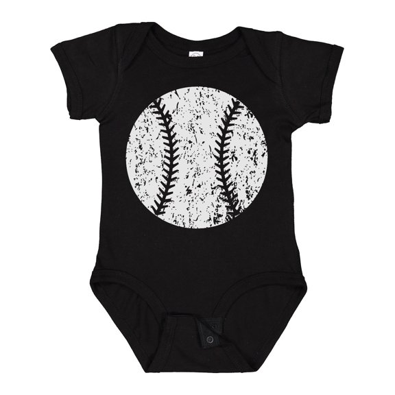 Inktastic Distressed Baseball in White Boys or Girls Baby Bodysuit