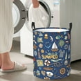 thumbnail image 5 of Gaeub Marine Nautical Dirty Clothes Storage Basket, Toy Storage Bin for Storing Clothing, Diapers, Toys-Medium, 5 of 6