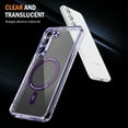 thumbnail image 2 of Allytechgroup Galaxy S23 Plus Clear Case with Screen Protector, Not-Yellowing Anti-Scratch Magsafe Compatible Wireless Charging Shockproof Bumper Magnetic Case for Samsung Galaxy S23 Plus, Purple, 2 of 7