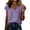 Light Violet, variant on Short Sleeve T-shirt for Women Summer Linen Ruched Wrap Tank Top for Women V Neck Short Sleeve Tie Side Loose Fit Vacation Blouse