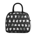 thumbnail image 2 of Insulated Lunch Tote for Adults - Waterproof & Thermal Reusable Lunch Bag with Tooth Pattern Design, Leakproof Dental-Themed Lunch Box for Office, School, Travel - Durable & Stylish Oral, 2 of 5