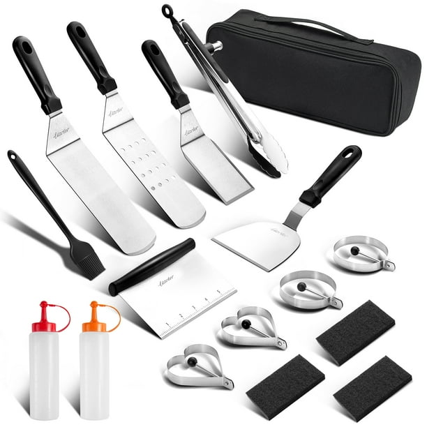 Uarter Griddle Accessories Kit 17 Pcs Flat Top BBQ Tools Set with Long