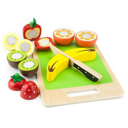 Kids Toy Playset, Natural Wood Eats Fruit Slicers Kids Toys (Best Way To Eat Fruits)