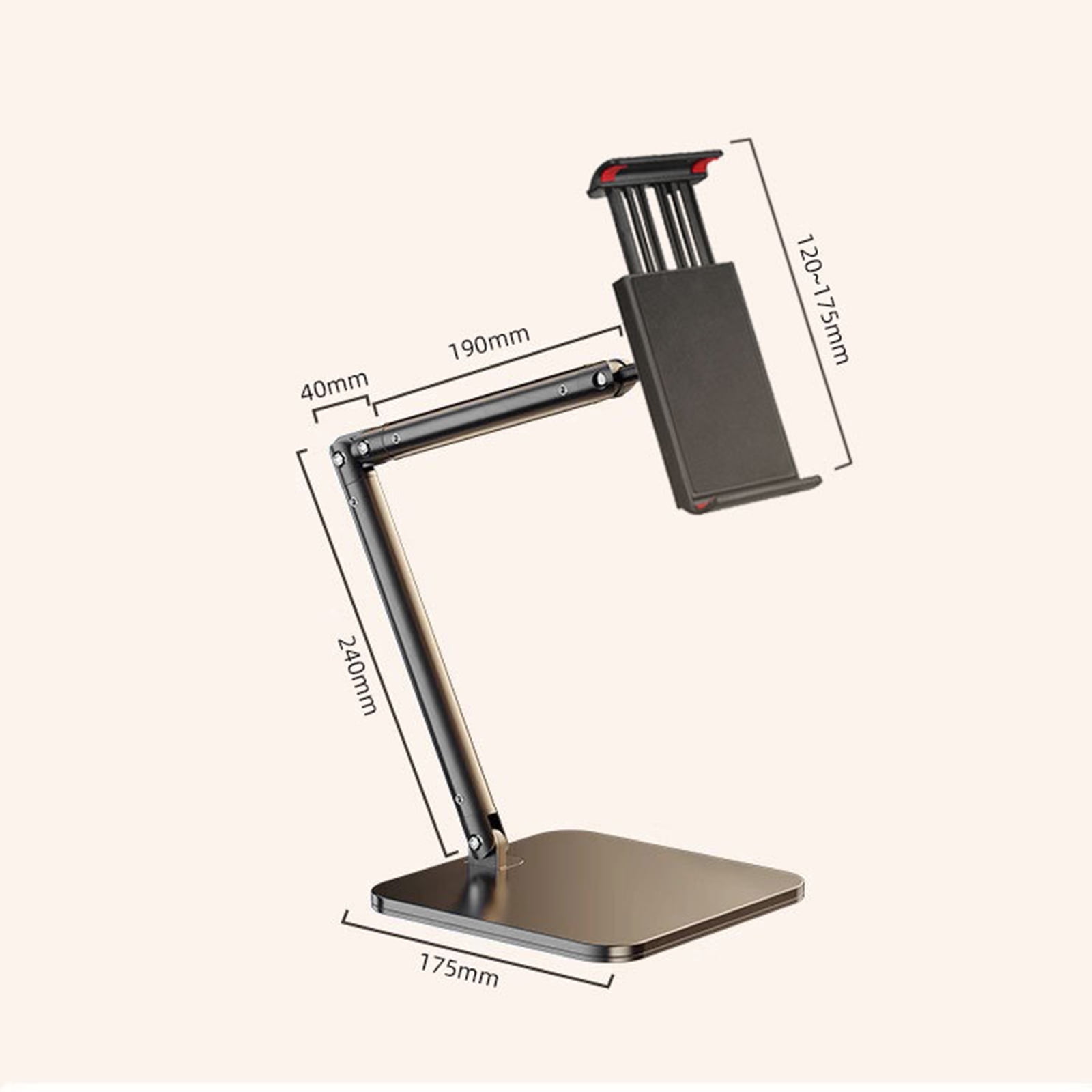 Metal Desk Holder Stand for Live Streaming Meetings Adjustable Desktop Tablet Holder Phone Stand